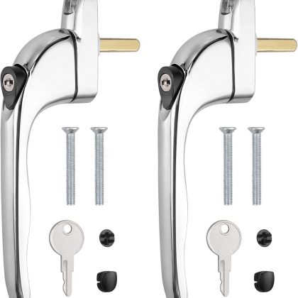 Lock Window Handle with Key, 43mm Spacing Universal Aluminium Alloy Window Handle
