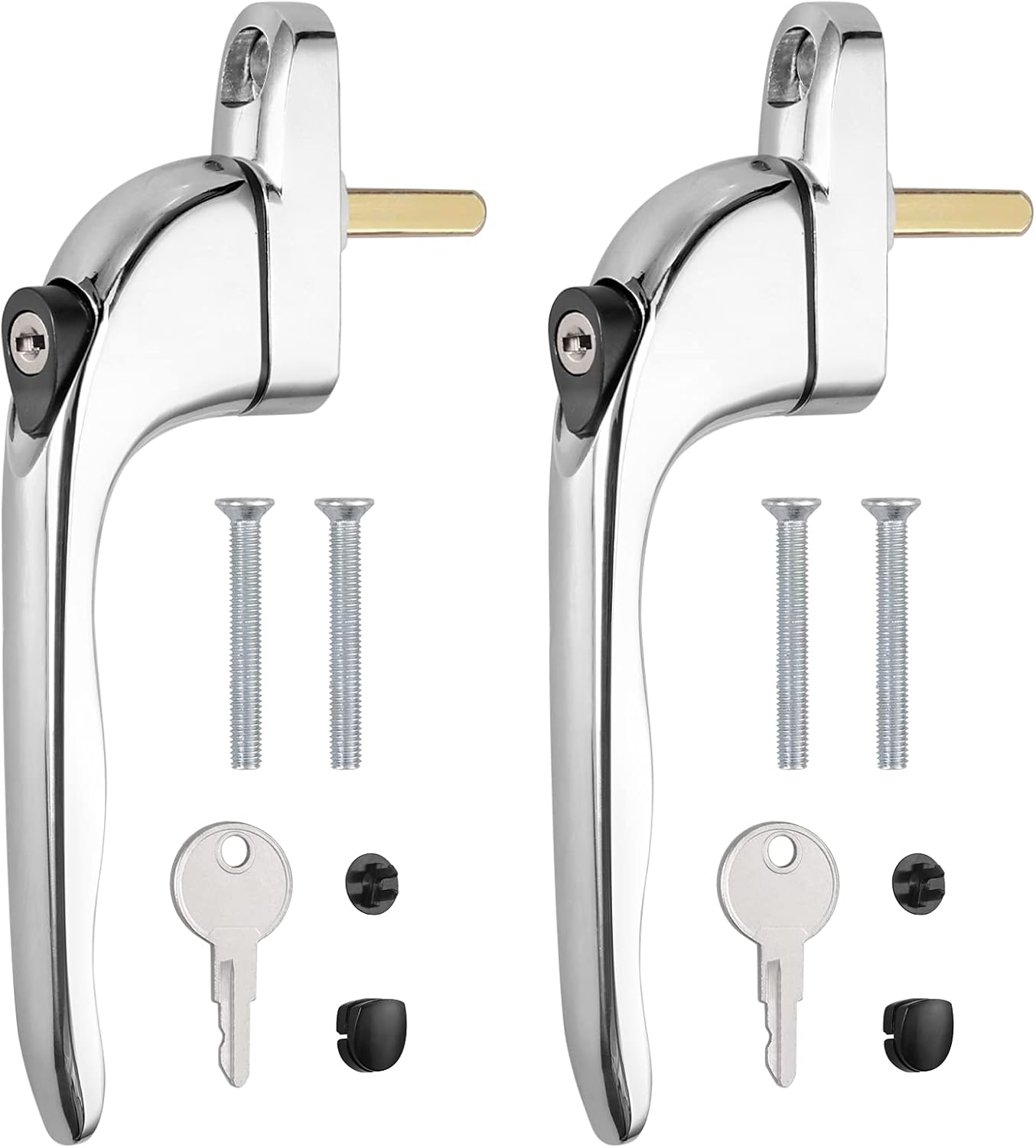 Lock Window Handle with Key, 43mm Spacing Universal Aluminium Alloy Window Handle