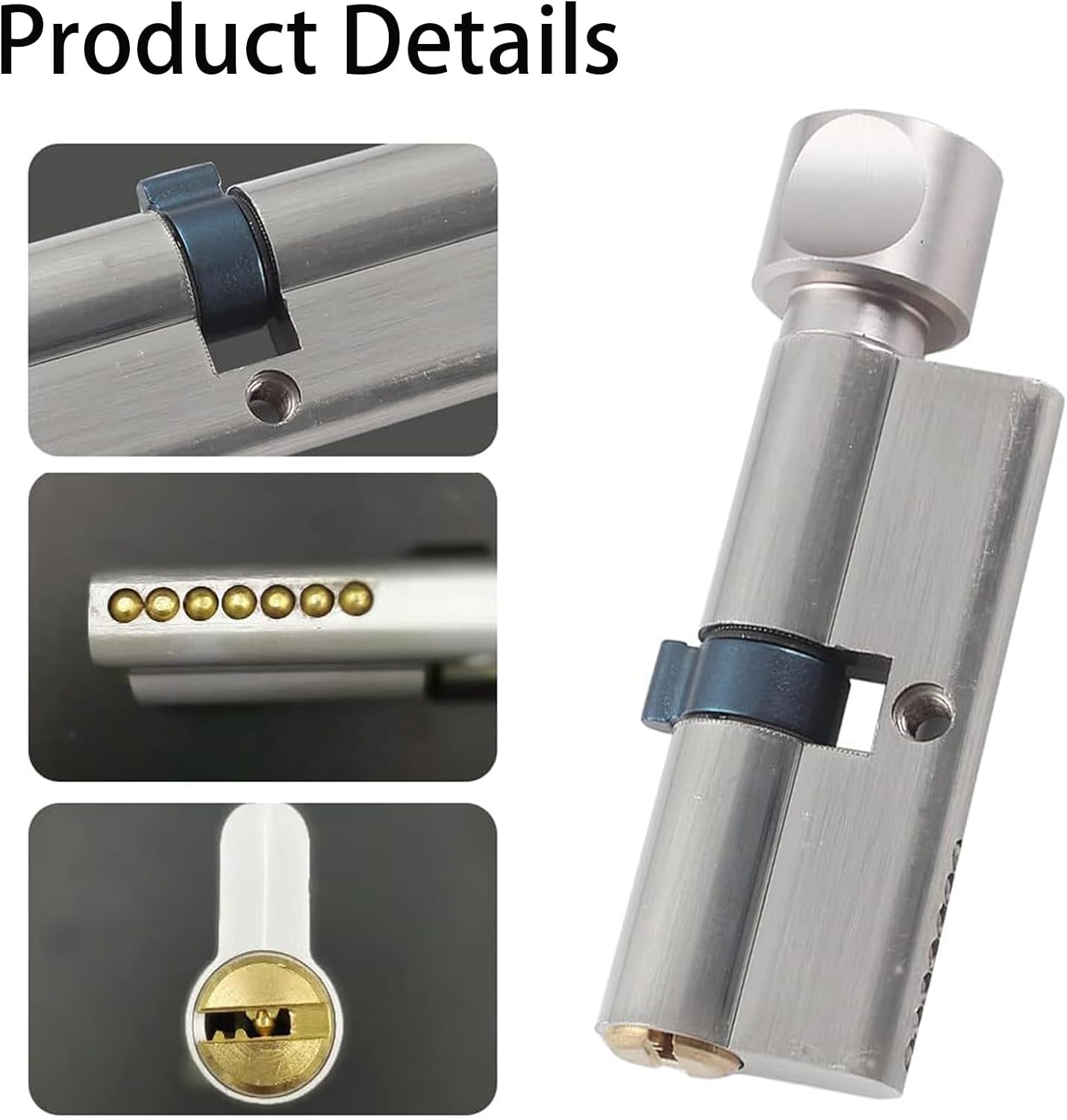 Euro Cylinder Thumb Turn Door Lock, Anti Pick Security Lock Cylinder for UPVC & Wooden Doors - Image 3