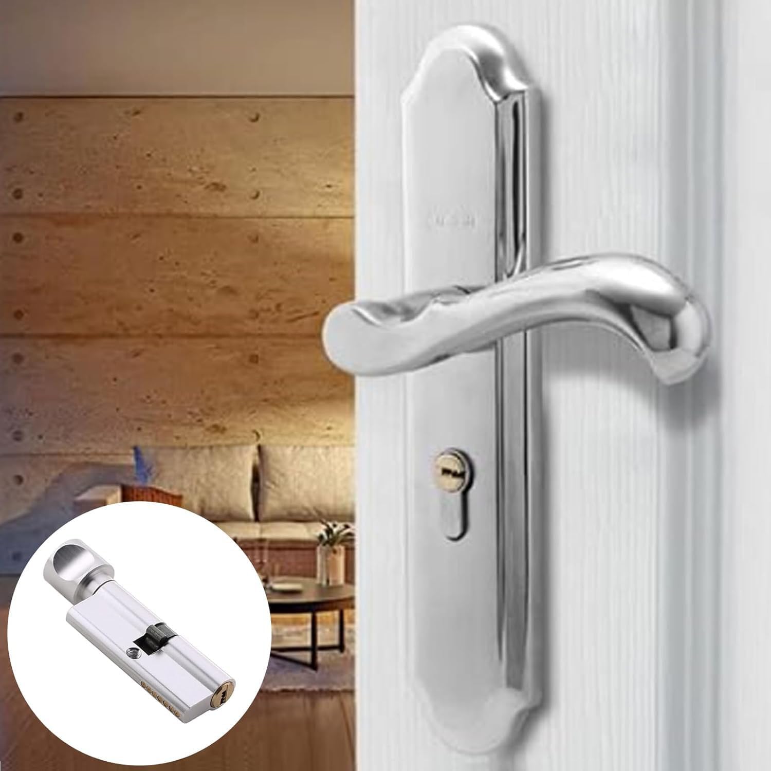 Euro Cylinder Thumb Turn Door Lock, Anti Pick Security Lock Cylinder for UPVC & Wooden Doors - Image 5