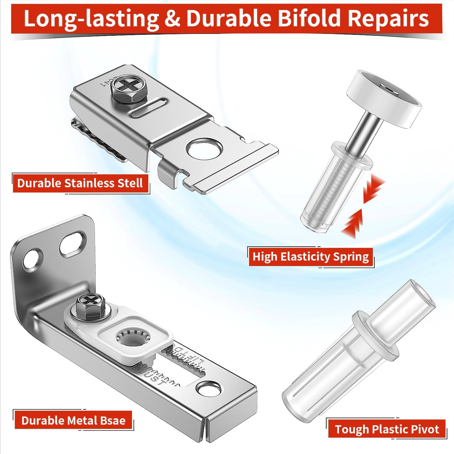 2 Pack Bifold Door Hardware Repair Kit for Sliding & Closet Doors Replacement Parts - Image 2