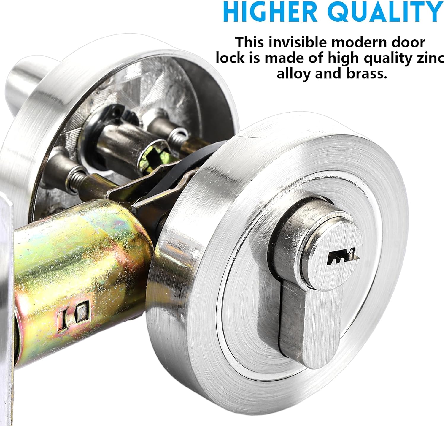 2-Pack Zinc Alloy Single Cylinder Deadbolt Locks, Flush Mount Door Security Lock Set with Keys - Image 4