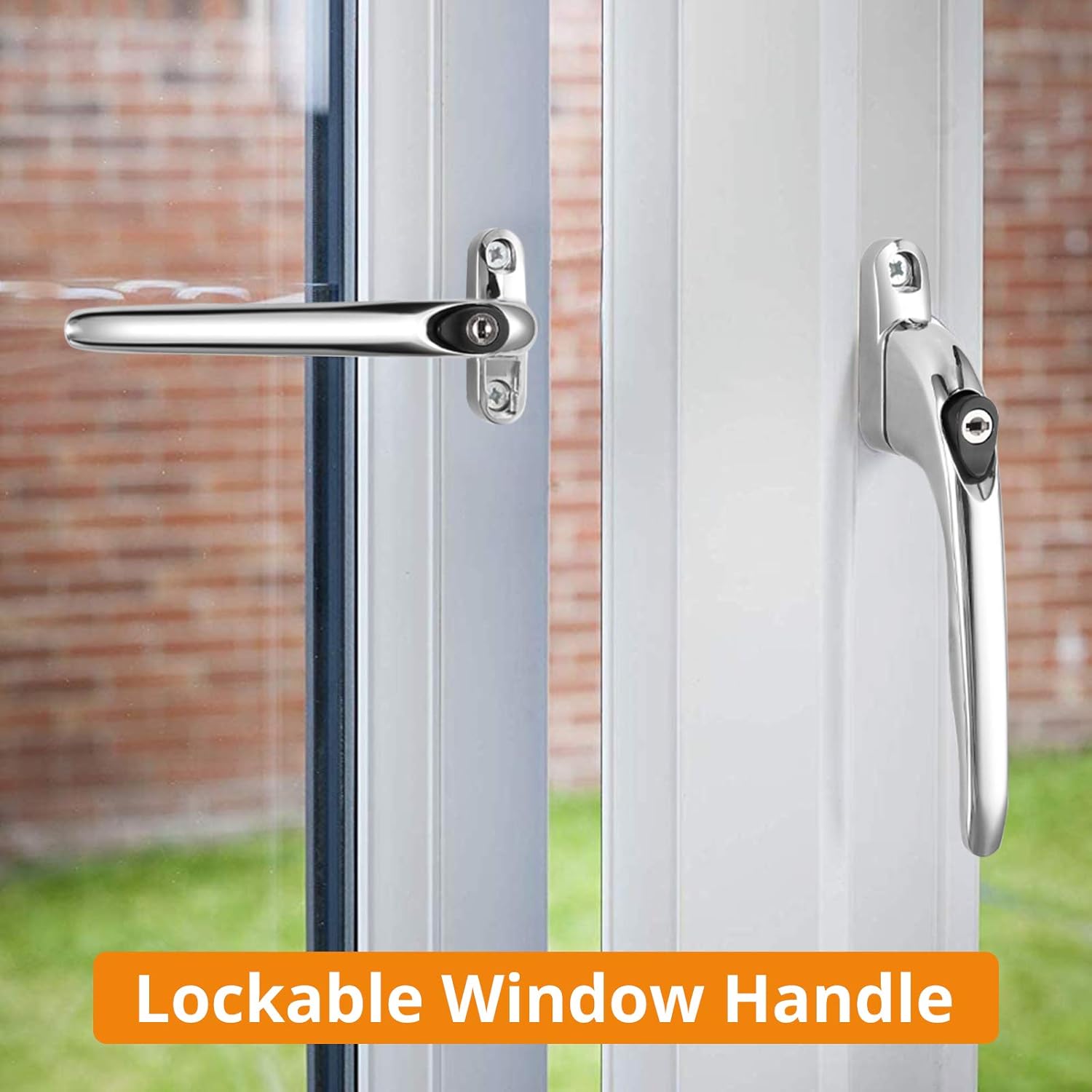 Lock Window Handle with Key, 43mm Spacing Universal Aluminium Alloy Window Handle - Image 4