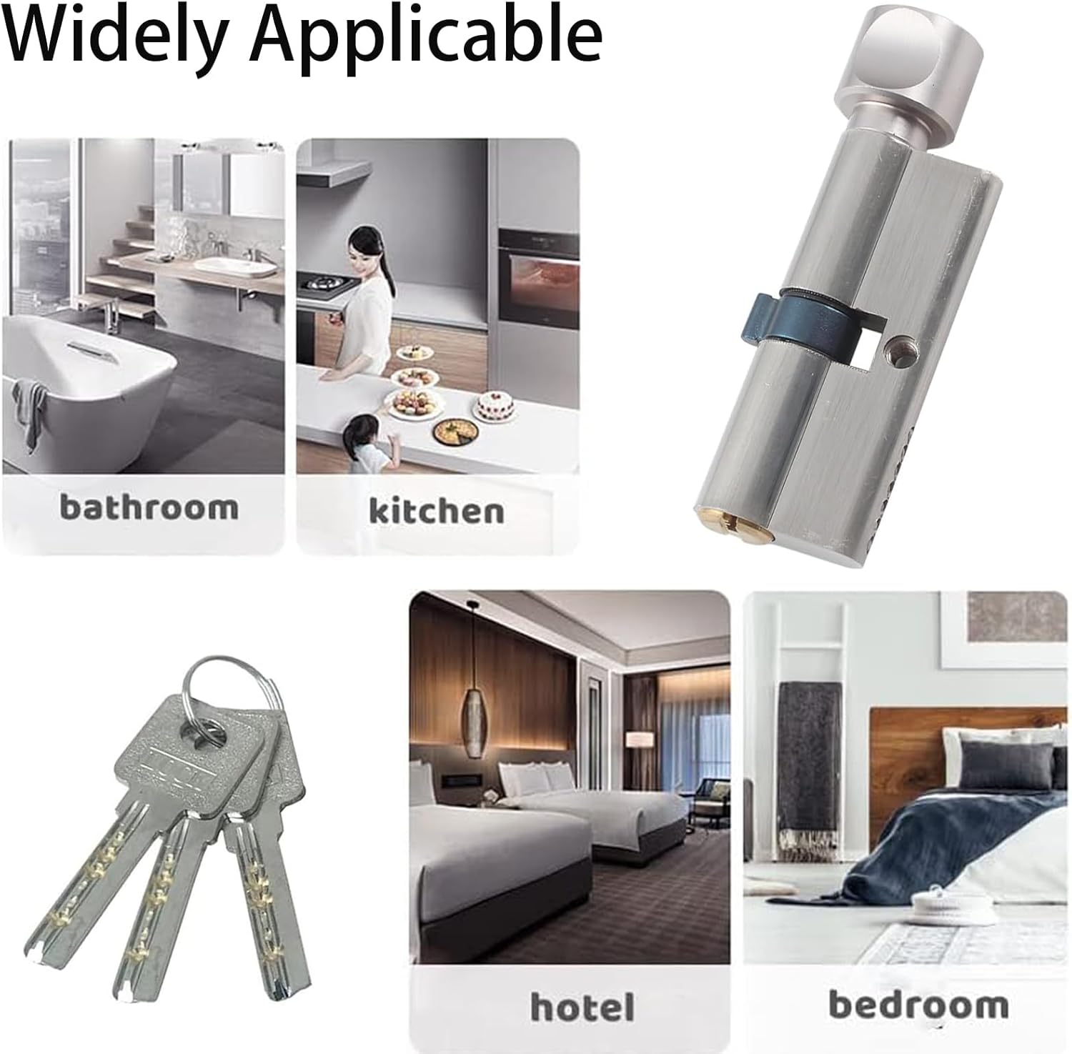 Euro Cylinder Thumb Turn Door Lock, Anti Pick Security Lock Cylinder for UPVC & Wooden Doors - Image 7