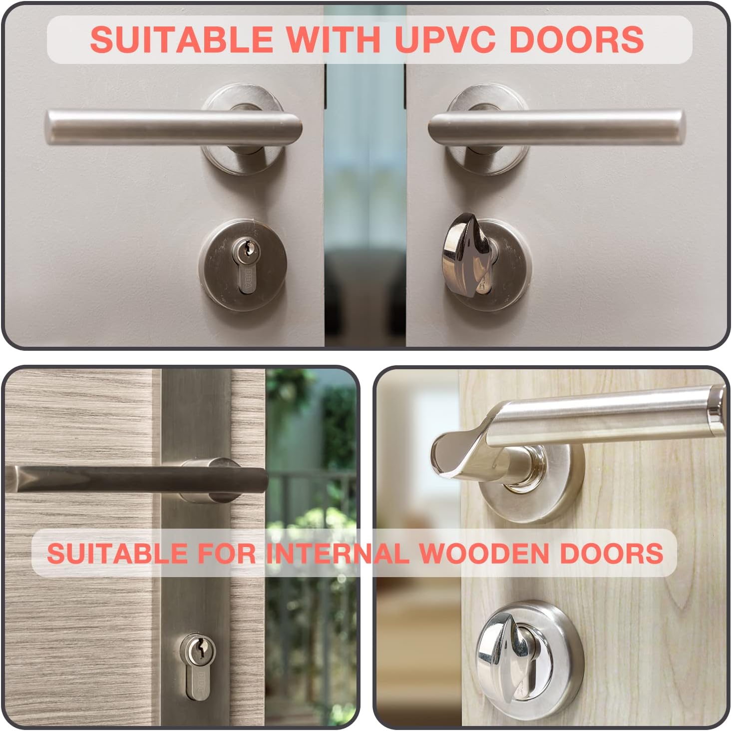High Security Euro Cylinder Door Lock 45/55mm Anti-Snap UPVC Lock with Key & Thumb Turn - Image 4